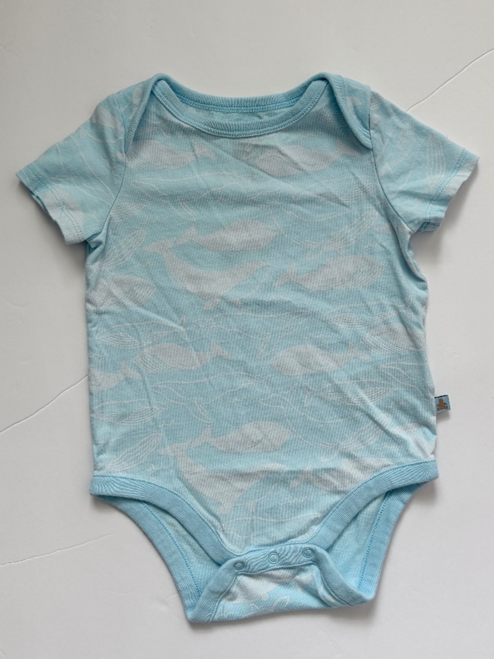 Like New Baby Gap Boy's Onesie Blue Ocean Size 6-12M